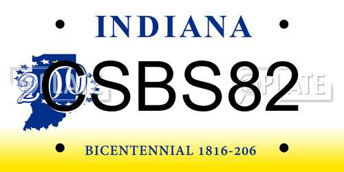 CSBS82 Indiana License Plate