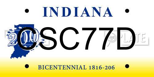 CSC77D Indiana License Plate