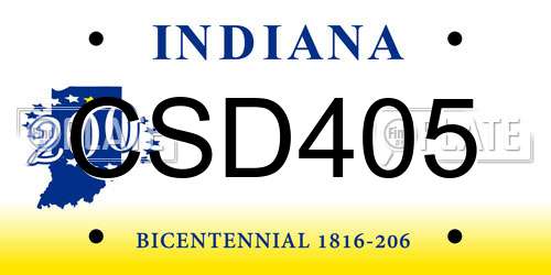 CSD405 Indiana License Plate