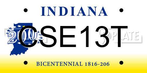 CSE13T Indiana License Plate