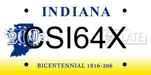 CSI64X Indiana License Plate