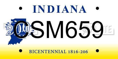 CSM659 Indiana License Plate