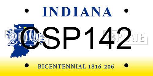 CSP142 Indiana License Plate