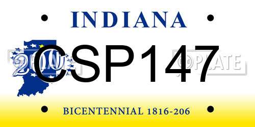 CSP147 Indiana License Plate