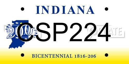 CSP224 Indiana License Plate