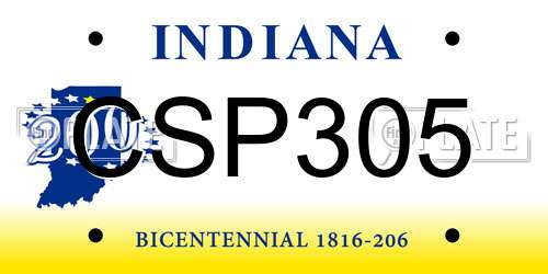 CSP305 Indiana License Plate