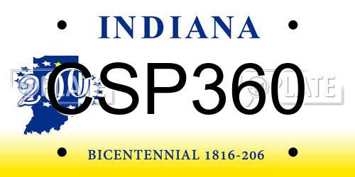 CSP360 Indiana License Plate