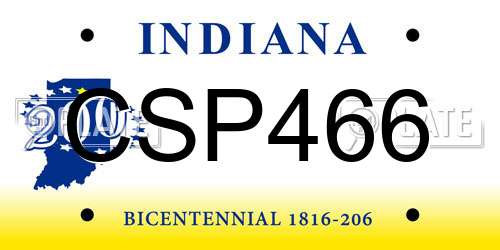 CSP466 Indiana License Plate