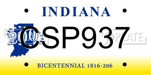 CSP937 Indiana License Plate