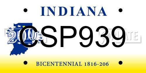 CSP939 Indiana License Plate
