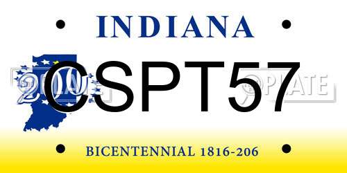 CSPT57 Indiana License Plate