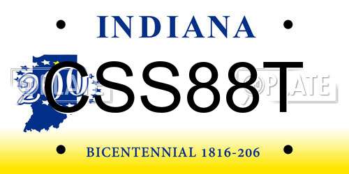 CSS88T Indiana License Plate