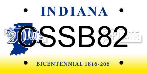 CSSB82 Indiana License Plate
