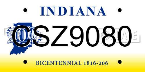 CSZ9080 Indiana License Plate