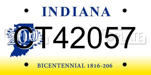 CT42057 Indiana License Plate