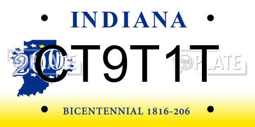 CT9T1T Indiana License Plate