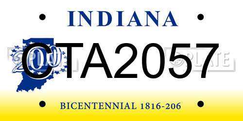 CTA2057 Indiana License Plate
