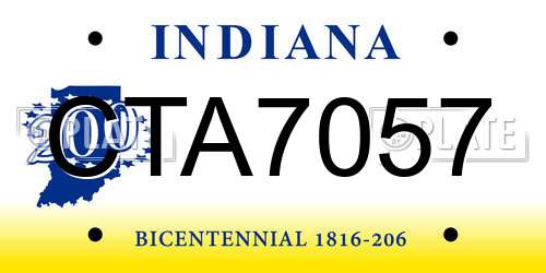 CTA7057 Indiana License Plate