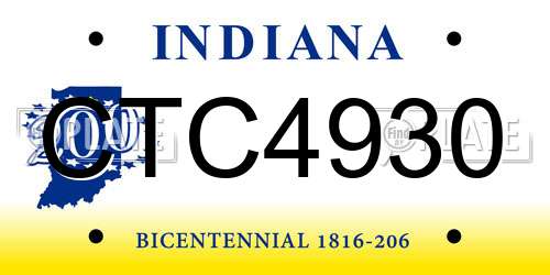 CTC4930 Indiana License Plate