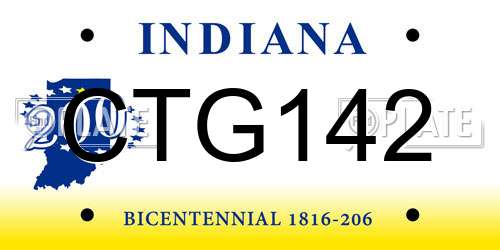 CTG142 Indiana License Plate