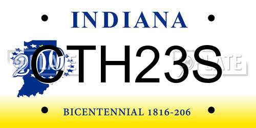 CTH23S Indiana License Plate