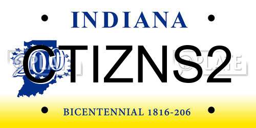 CTIZNS2 Indiana License Plate
