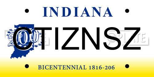CTIZNSZ Indiana License Plate