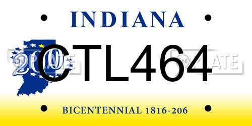 CTL464 Indiana License Plate