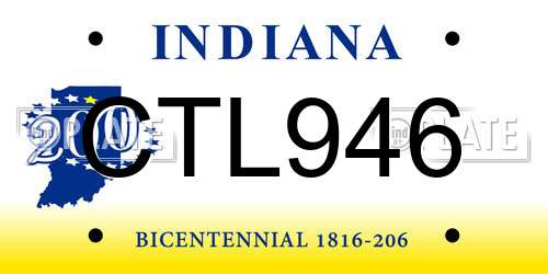 CTL946 Indiana License Plate