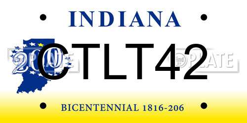 CTLT42 Indiana License Plate