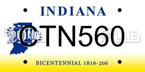 CTN560 Indiana License Plate