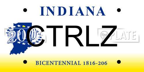 CTRLZ Indiana License Plate