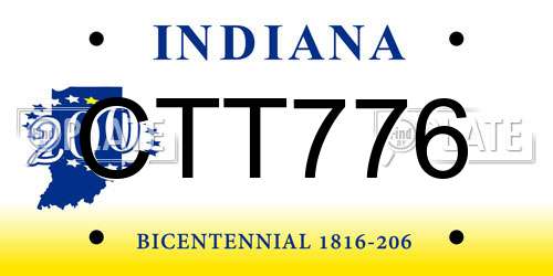 CTT776 Indiana License Plate
