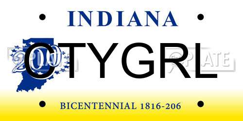 CTYGRL Indiana License Plate