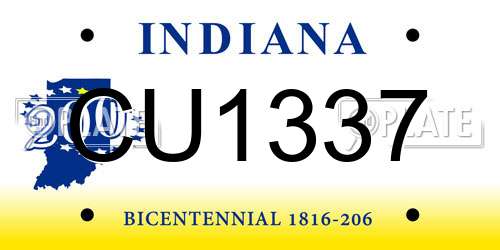 CU1337 Indiana License Plate