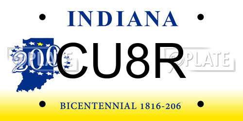 CU8R Indiana License Plate