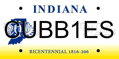CUBB1ES Indiana License Plate