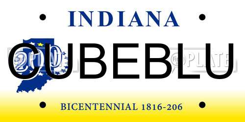 CUBEBLU Indiana License Plate