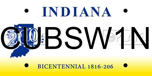 CUBSW1N Indiana License Plate