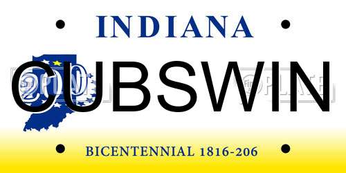 CUBSWIN Indiana License Plate