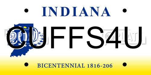 CUFFS4U Indiana License Plate