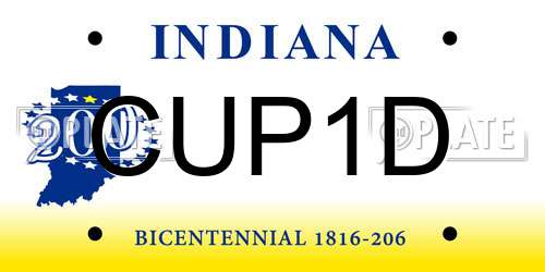 CUP1D Indiana License Plate