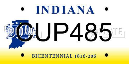 CUP485 Indiana License Plate
