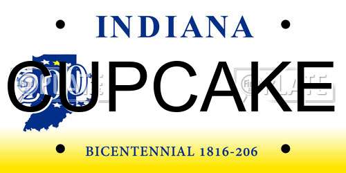 CUPCAKE Indiana License Plate