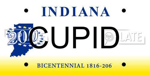 CUPID Indiana License Plate