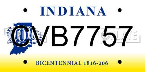 CVB7757 Indiana License Plate