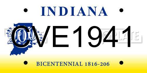 CVE1941 Indiana License Plate