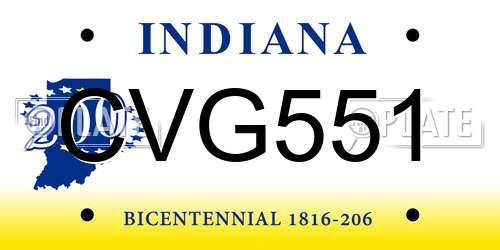 CVG551 Indiana License Plate