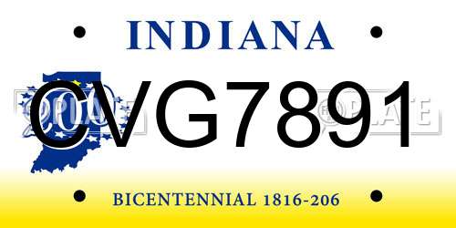 CVG7891 Indiana License Plate