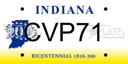 CVP71 Indiana License Plate